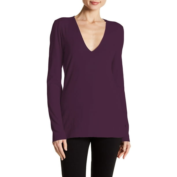 James Perse Plum V-Neck Long Sleeve T-Shirt James Perse Plum V-Neck Long Sleeve T-Shirt
